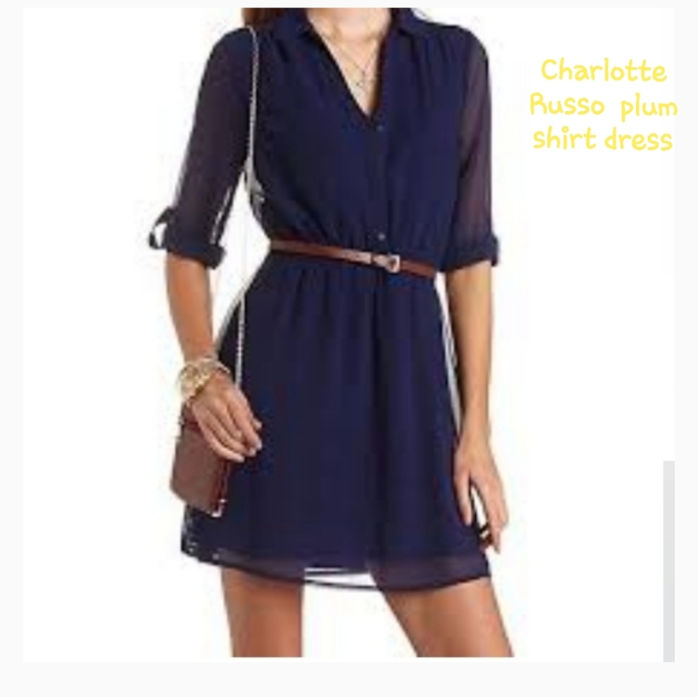 CHARLOTTE RUSSE plum Chiffon dress M